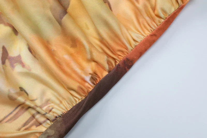 Levoire | Ibiza Bohémien Mini Robe Teintée À Lien Au Dos