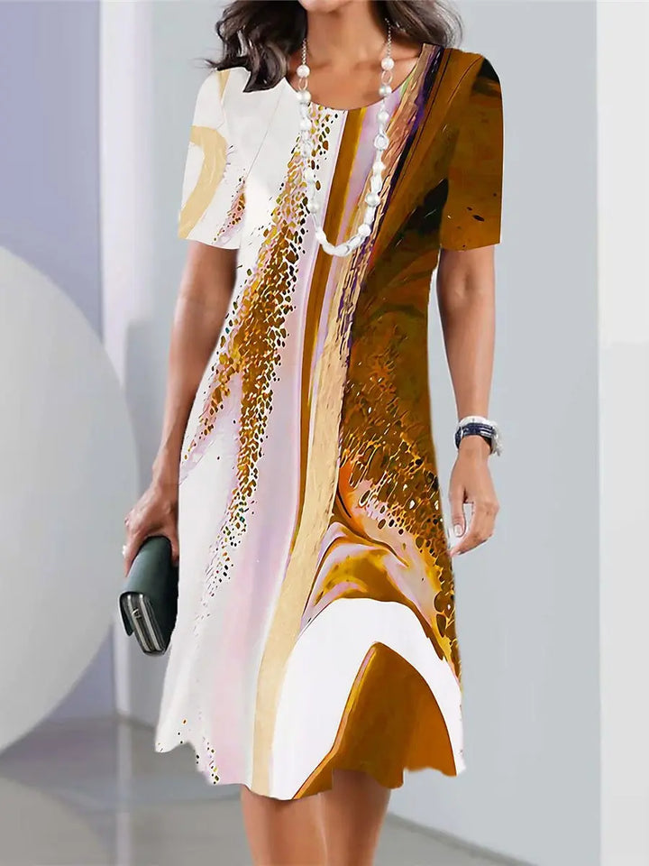Levoire | Robe Midi A-Line À Motif Abstrait Braun