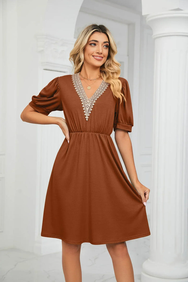 Levoire | Robe En Patchwork Simple Avec Des Pointes Pour Le Printemps/Été