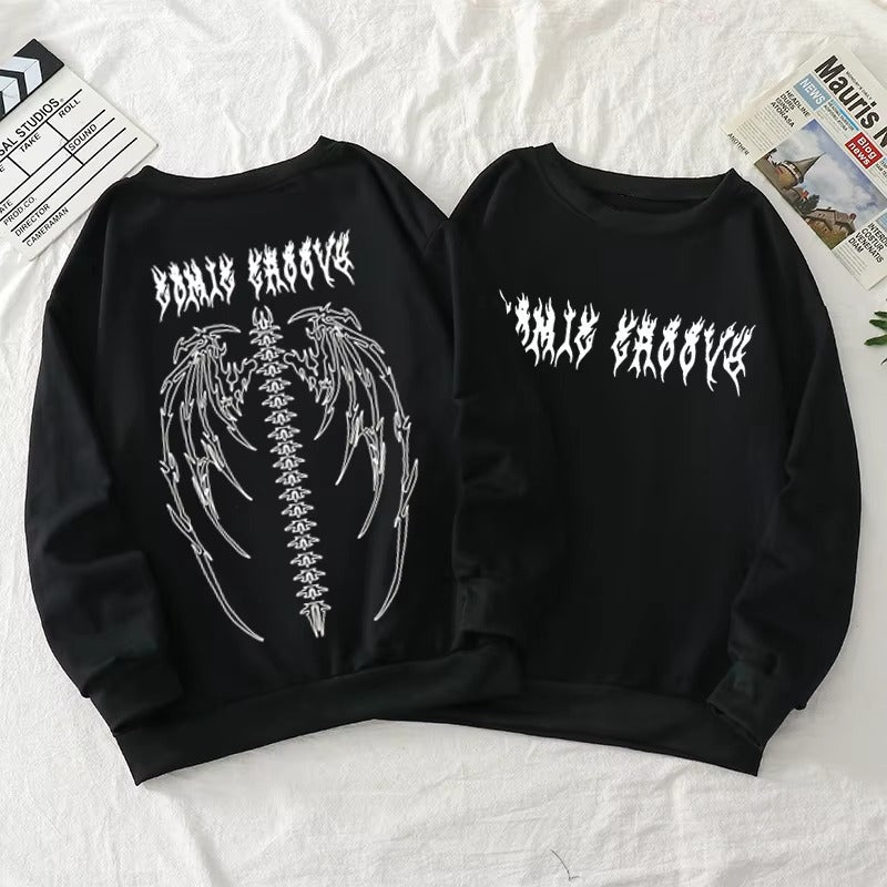 Levoire | Sweat À Capuche À Imprimé Gothique Pour Hommes Et Femmes Noir