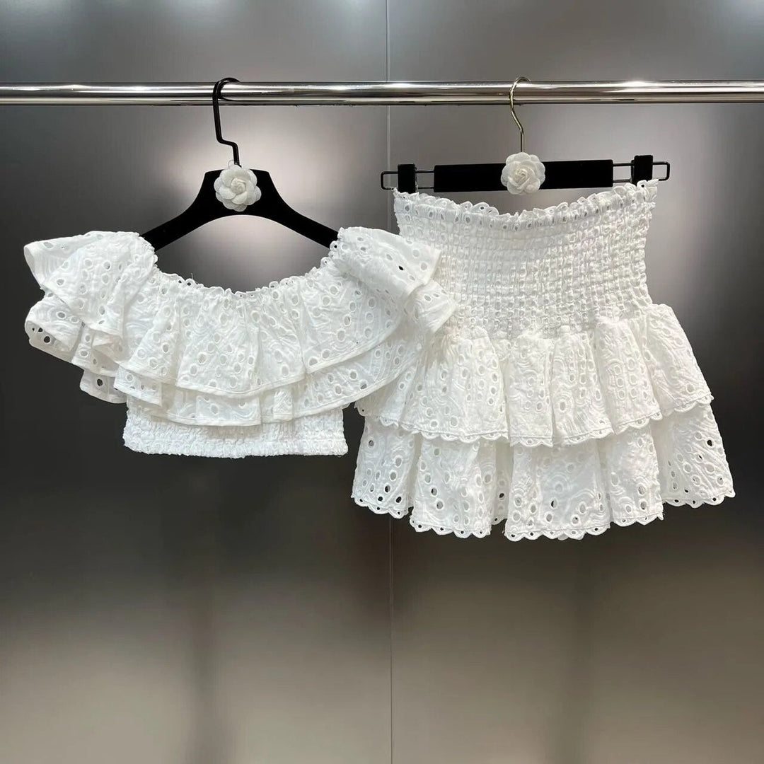 Levoire | Col Échancré Ensemble blanc