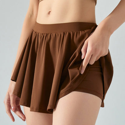 Levoire | Minijupe avec Liberté de Mouvement et Élégance Sportive pour Femmes Marron