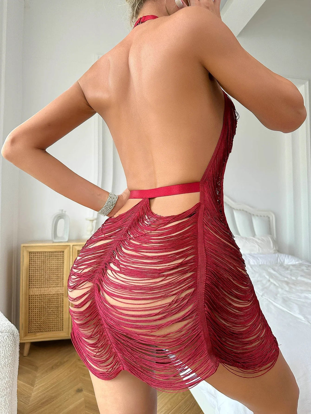 Levoire | Quasten Décolleté Profond V-Robe Sans Manches