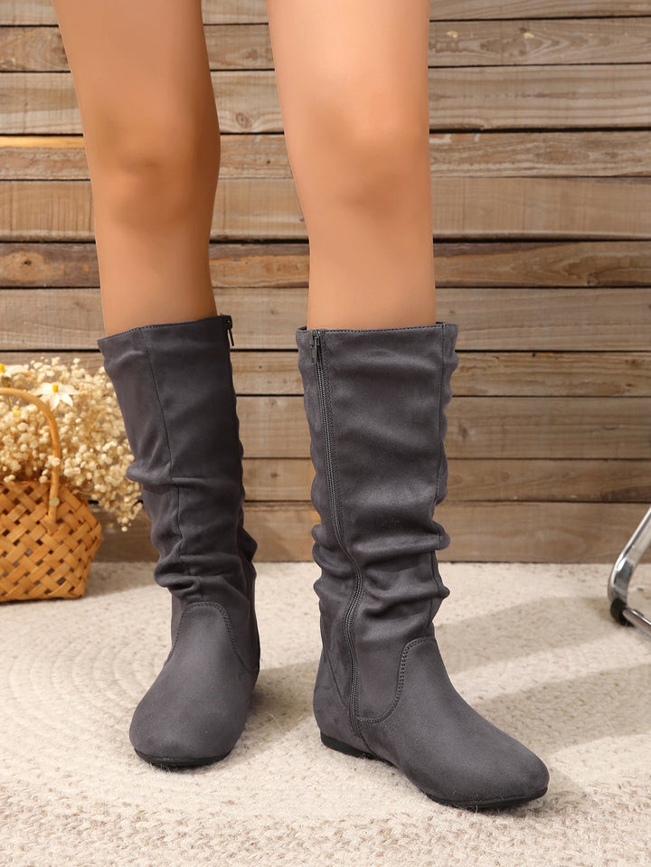 Levoire | Bottes Daim Femmes Genou Fermeture Éclair