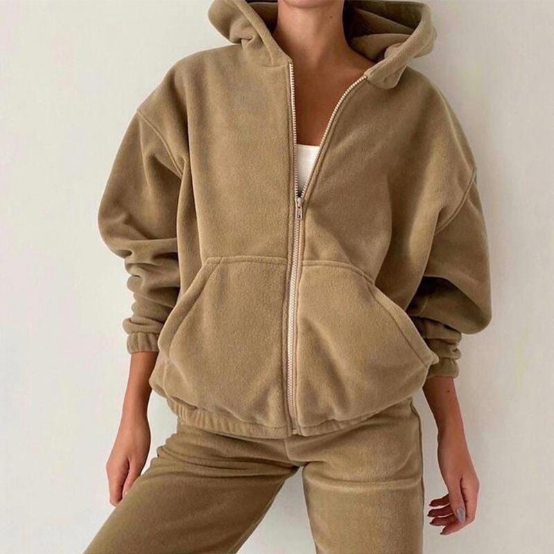 Levoire | Sweat-Shirt À Capuche Long À Manches Larges Khaki