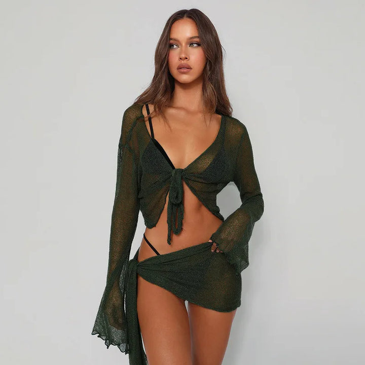 Levoire | Tulle Transparent Sur-Jupe Co Ord Vert