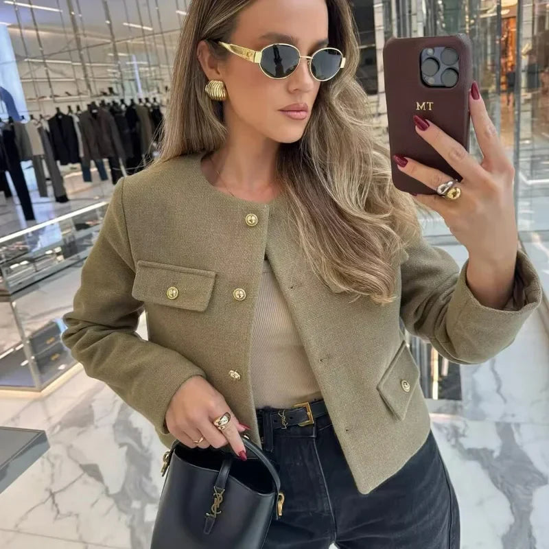 Levoire | Virale Luxe Veste Avec Boutons En Or