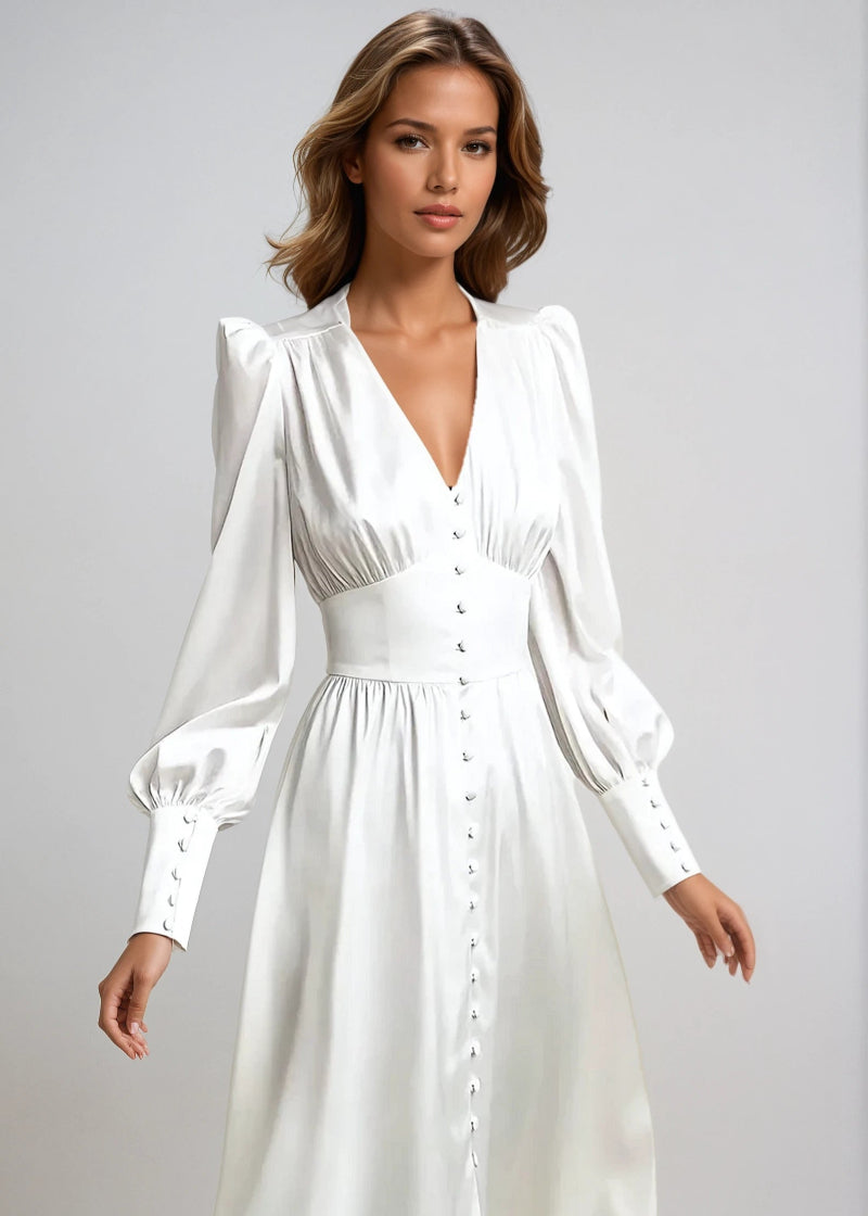 Levoire | Robe Maxi en Soie Décolleté en V pour Femmes