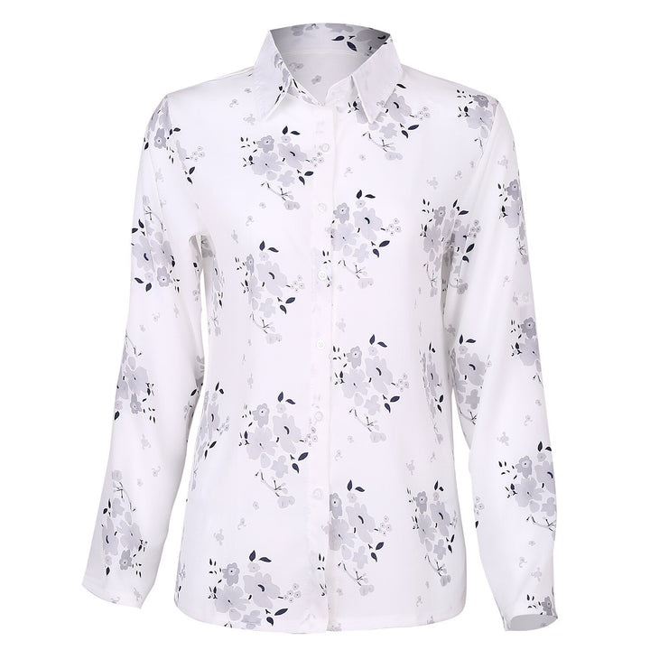 Levoire | Chemise À Fleurs À Manches Longues Avec Boutonnière Blanc