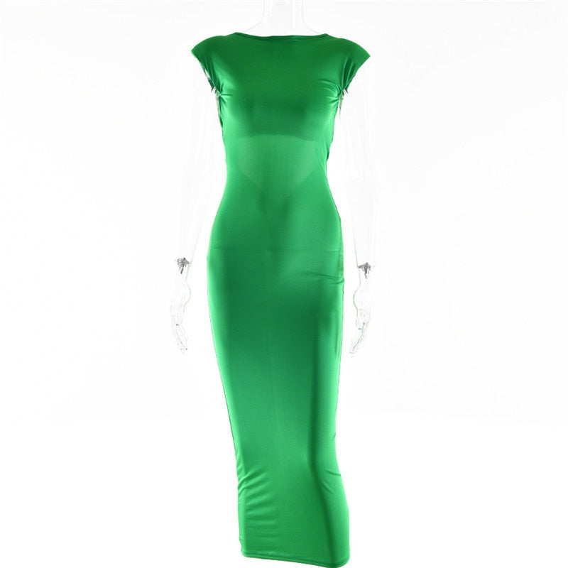 Levoire | Robe Maxi À Col Rond Avec Manches