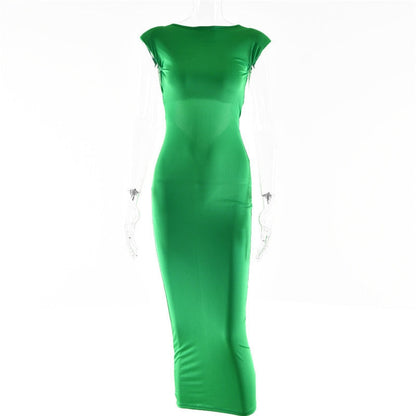 Levoire | Robe Maxi À Col Rond Avec Manches