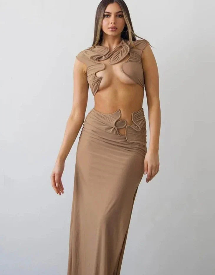 Levoire | Dyi Ujevn Micro Crop + Long Jupe Set