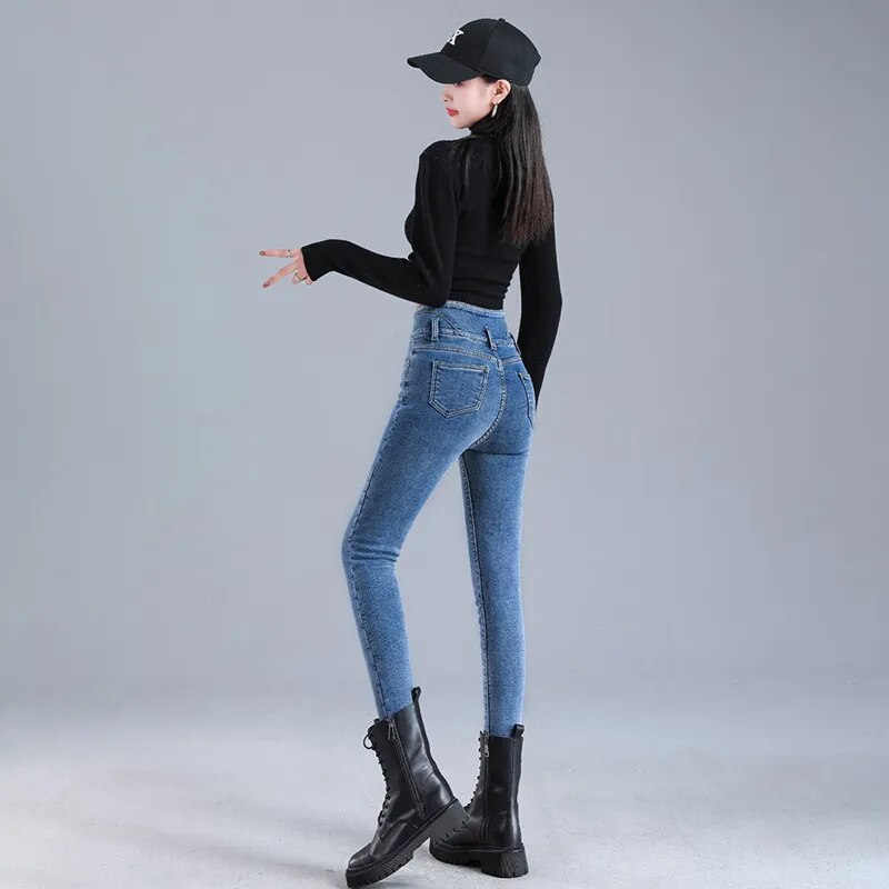 Levoire | Coupe Slim Pantalons Taille Haute En Polaire Avec Poches