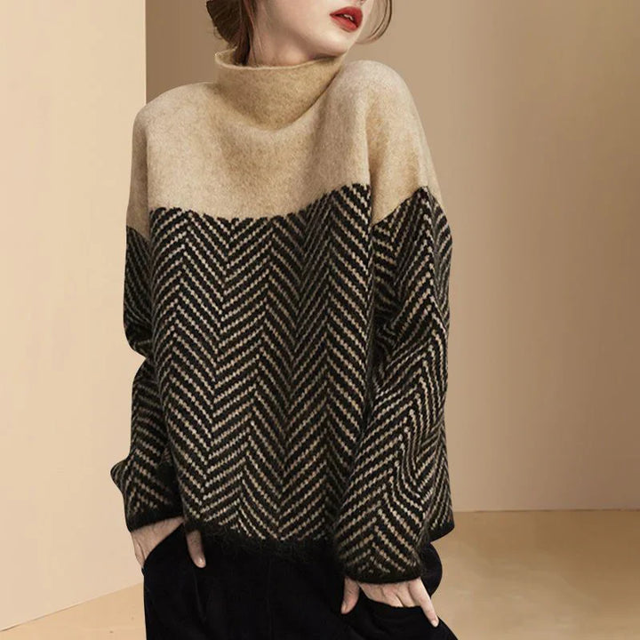 Levoire | Avec Col Montant Et Motif De Zigzag Khaki