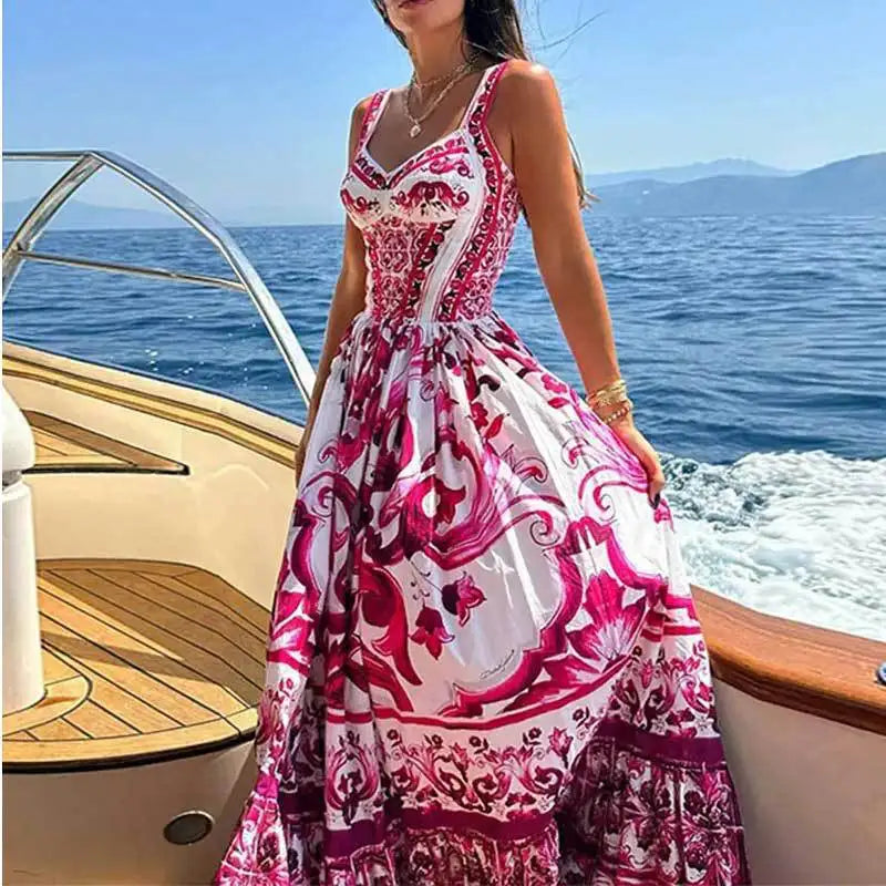 Levoire | Robe Maxi Lumineux Style Bohémien Encolure En V Manches Courtes Légère Élégante Ajustement