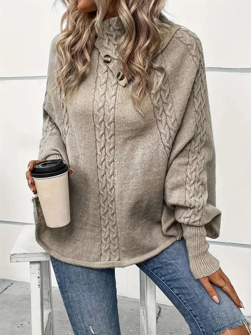 Levoire | Pull Col Haut Manches Chauve-Souris Poncho
