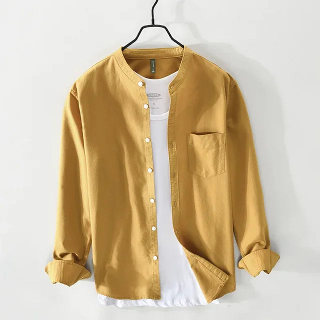 Levoire | Chemise En Coton Elegant Hommes Jaune