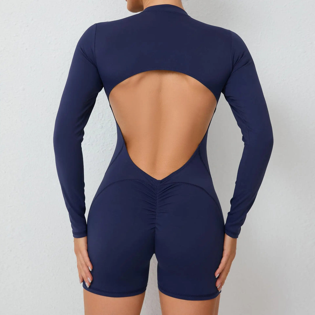 Levoire | Combinaison De Yoga Avec Décolleté Dans Le Dos Bleu