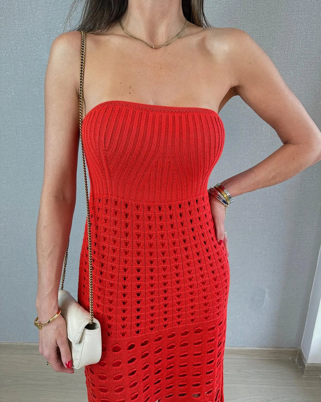 Levoire | Robe Maxi Hult Tricotée Transparente
