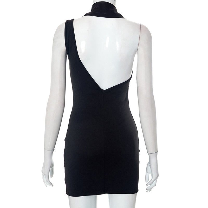 Levoire | Noir Col Montant Mini Robe