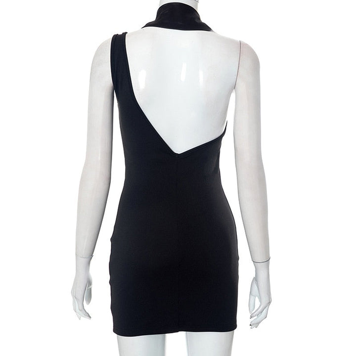 Levoire | Noir Col Montant Mini Robe