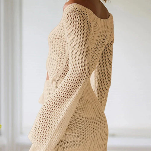 Levoire | Robe En Crochet Avec Épaules Dégagées Et Décolleté