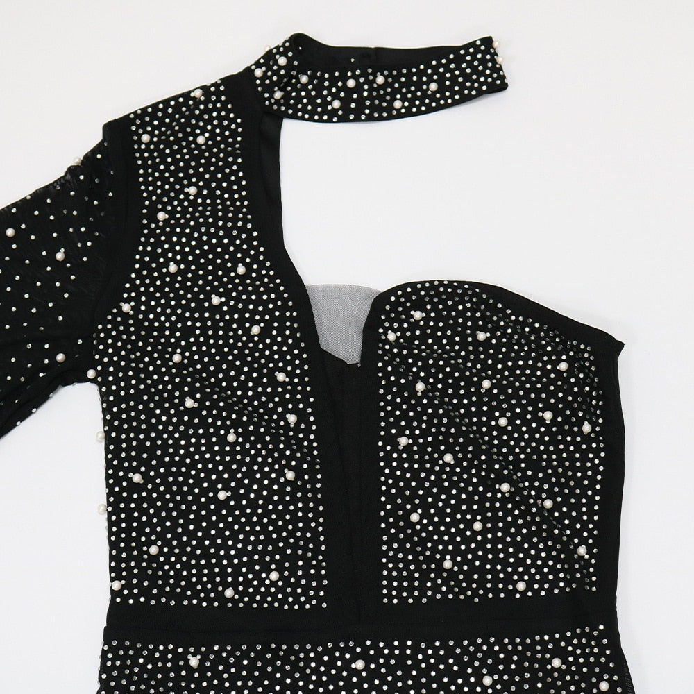 Levoire | Robe À Une Épaule Et Tissu En Filet Minimode