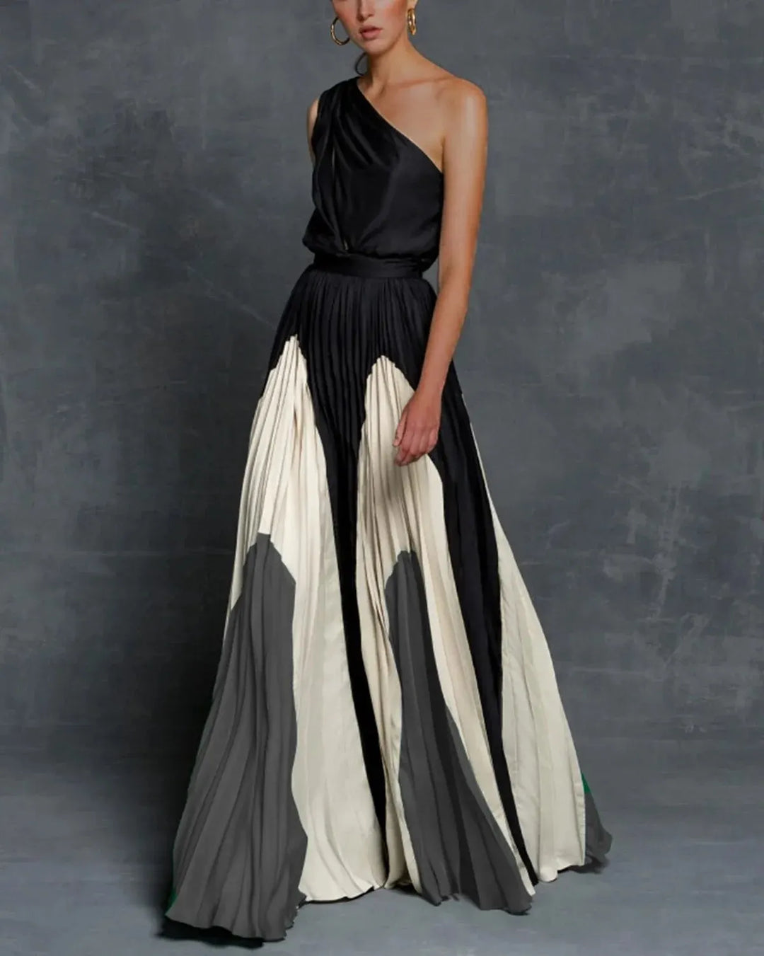 Levoire | Robes Maxi Glamour À Une Épaule Gris