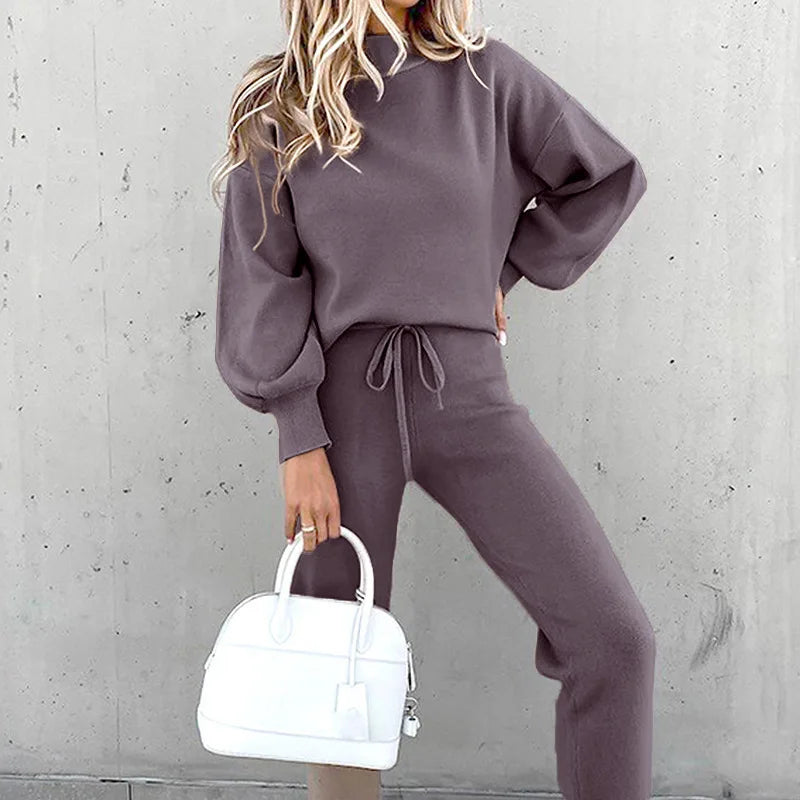 Levoire | Ensemble De Pull Et Pantalon Gris Violet