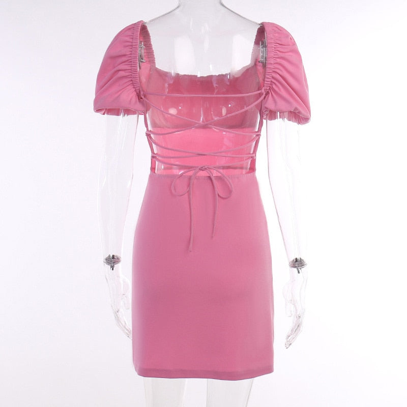 Levoire | Manchette Bouffante Ouverture Au Dos Robe Mini