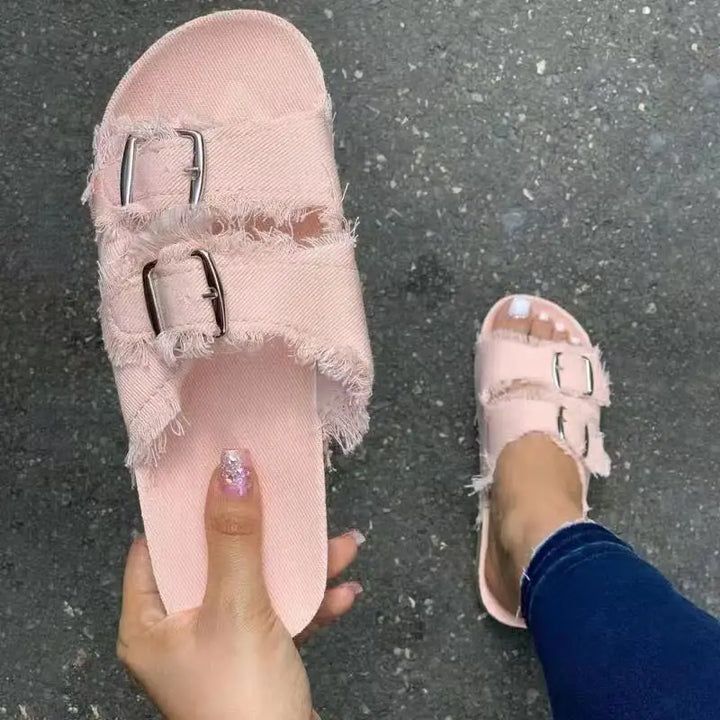 Levoire | Sandales Style Denim Rosa
