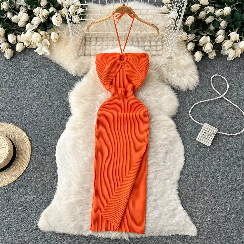 Levoire | Robe Maxi Tricot Tendance Dos Nu Pour Femmes
