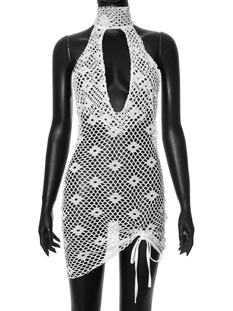 Levoire | Robe Mini V-Décolleté En Maille Åpen