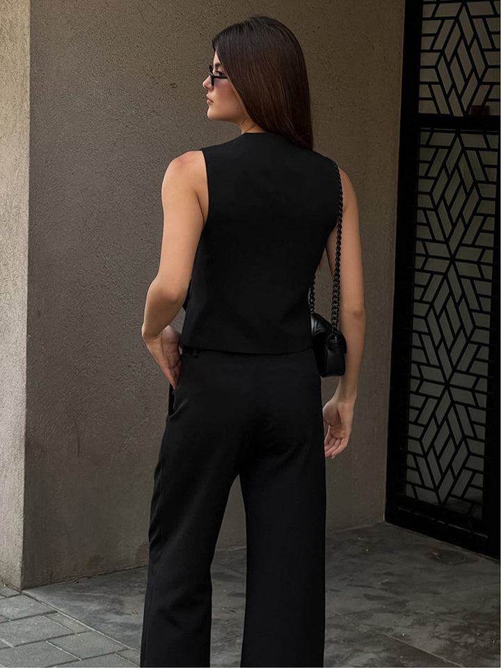 Levoire | Femme Costume En Lin Top Sans Manches & Pantalon Ample