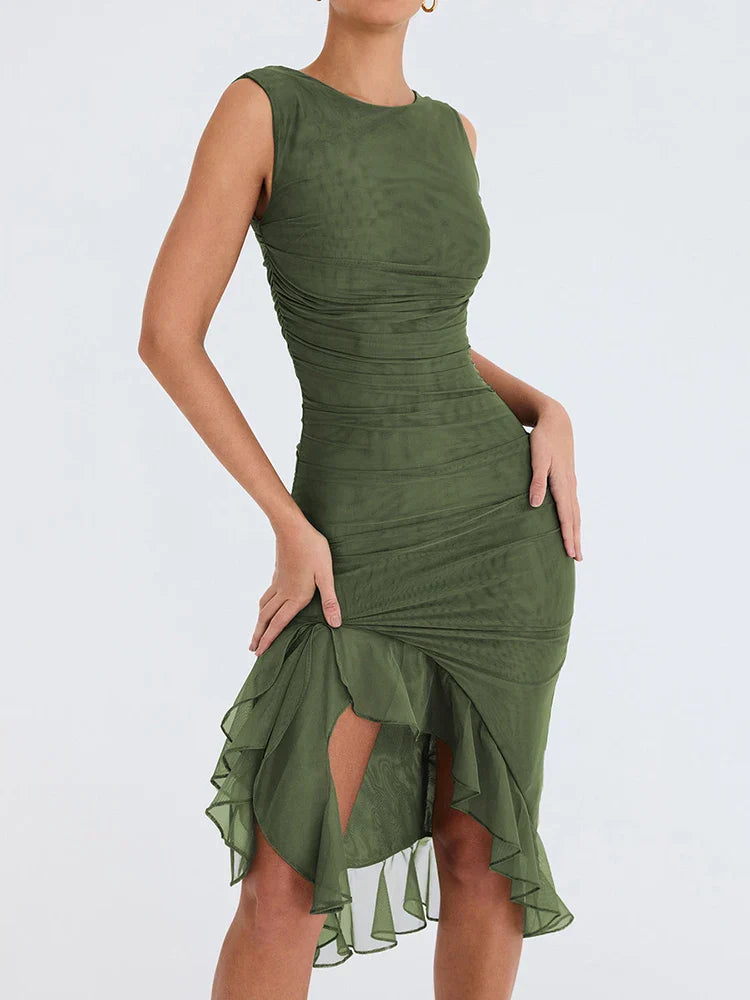 Levoire | Robe Midi Élégante À Volants