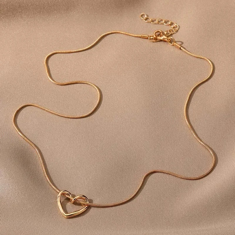 Levoire | Mince Amour Coeur Pendentif Collier Rosee Or