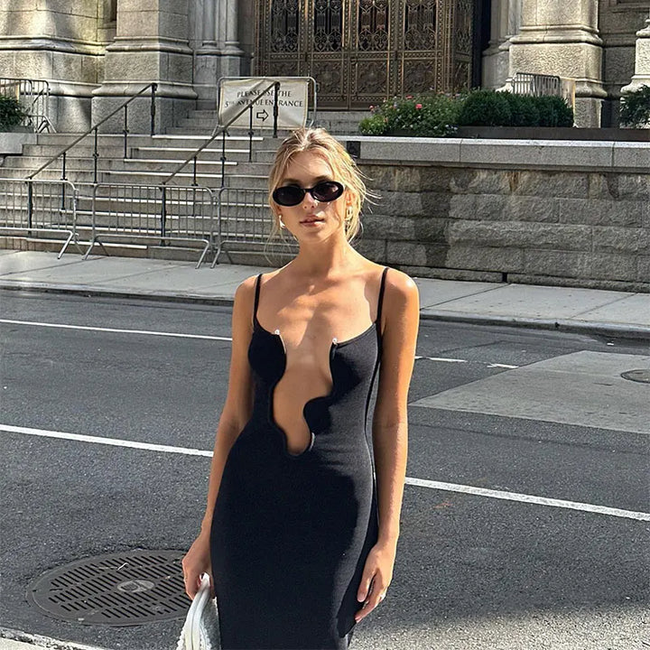 Levoire | Ouvert Robe Maxi À Col V Sans Manches