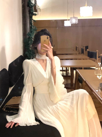 Levoire | Robe Maxi Plissée Vintage Sans Manches