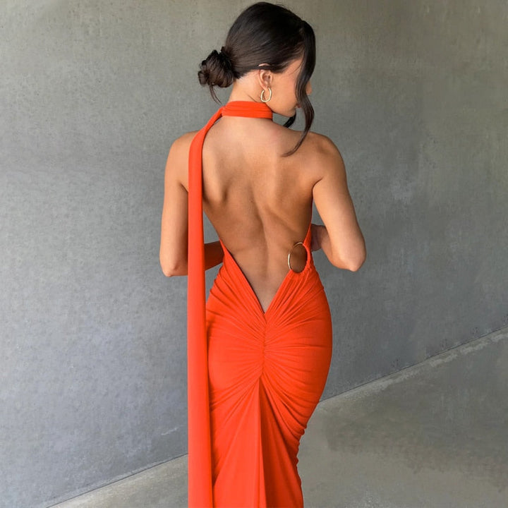 Levoire | Une Épaule Dos Lié Sans Manches Maxi-Vêtements
