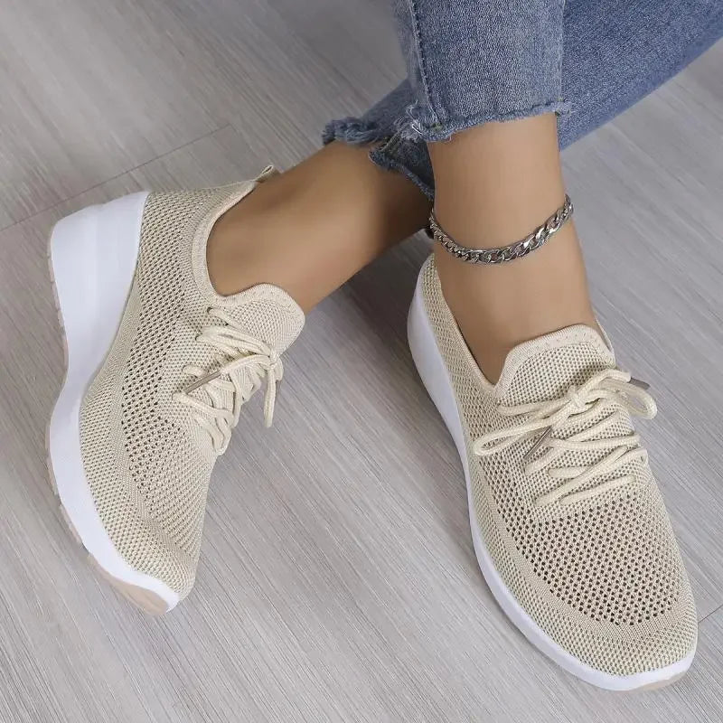 Levoire | Chaussures de course en mesh respirantes Beige
