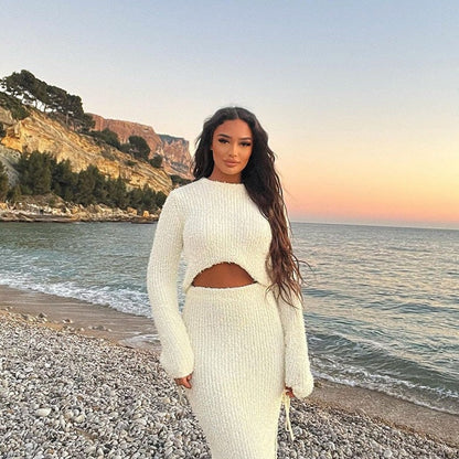 Levoire | Mon Synthétique Fourrure Topper & Robes Maxi Taille Haute Ensemble