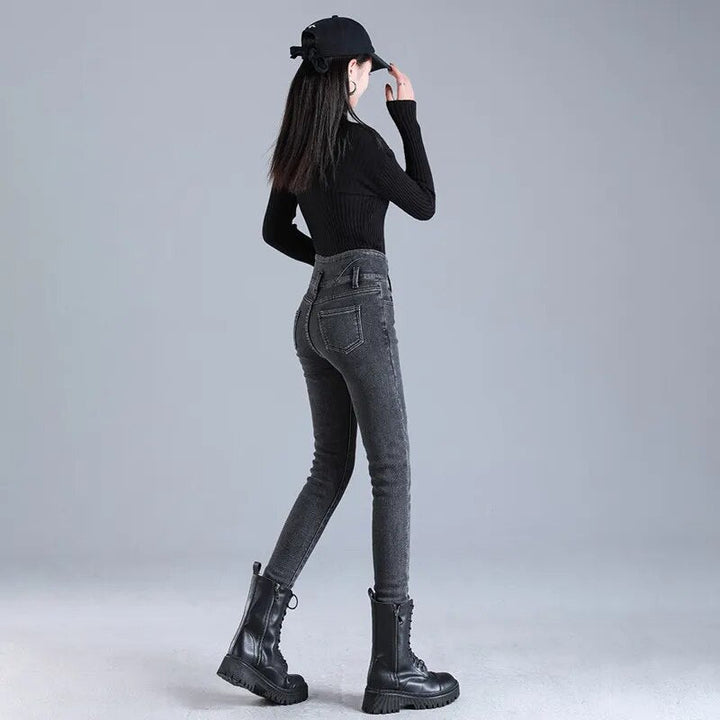 Levoire | Coupe Slim Pantalons Taille Haute En Polaire Avec Poches