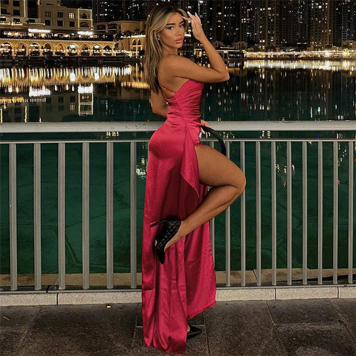 Levoire | Épaule Dégagée Robe Bodycon Longue Fente