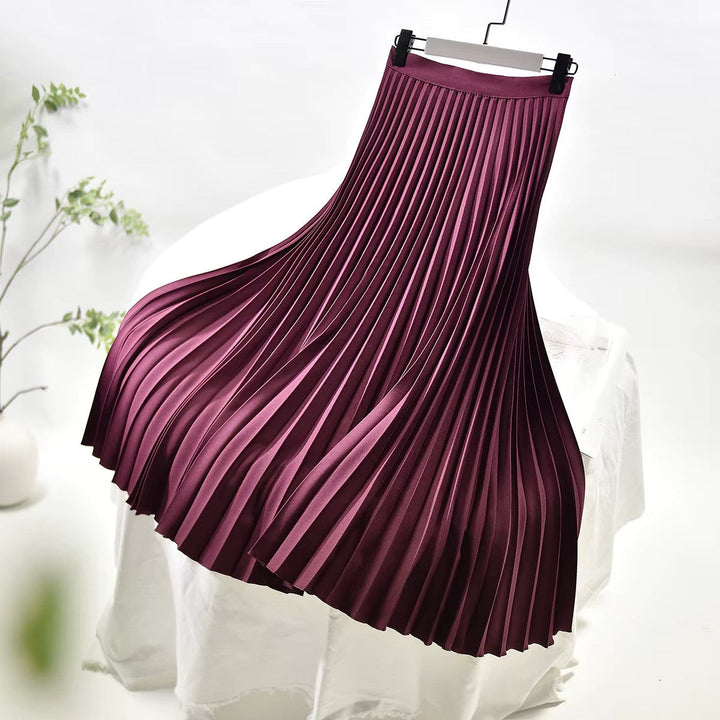 Levoire | Jupe en velours plissée à taille haute Bordeaux