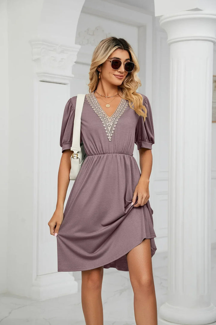 Levoire | Robe En Patchwork Simple Avec Des Pointes Pour Le Printemps/Été