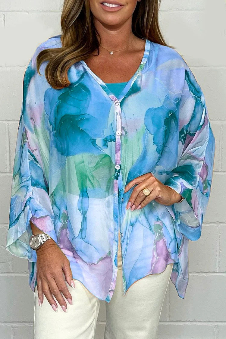 Levoire | Élégant, Coupe Lâche Top Bleu