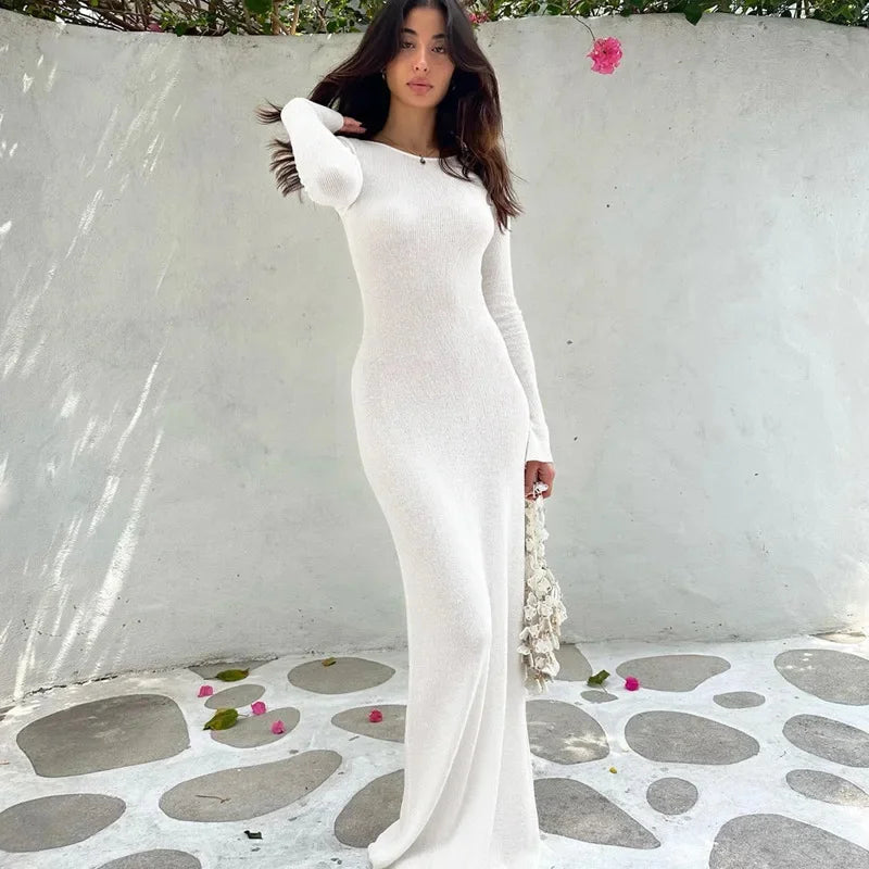 Levoire | Robe Maxi À Pli Ouvert Tricoté