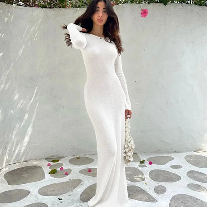 Levoire | Robe Maxi À Pli Ouvert Tricoté