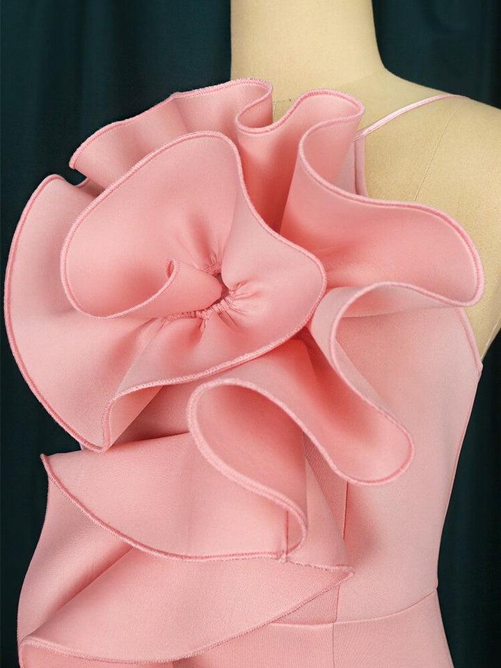 Levoire | Pink Rynkebånd Off-Shoulder Sirène Robe