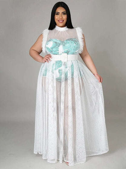 Levoire | Bralette En Matériau En Filet Robes Maxi & Ensembles De Bodysuit Blanc